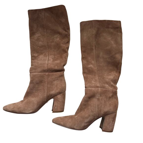 Sam Edelman Hiltin Hai Camel Knee-High Suede Boots 8 - Picture 1 of 10